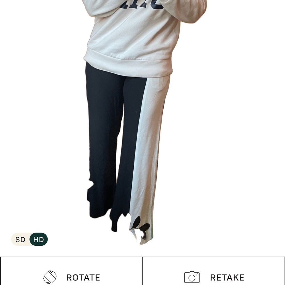 La Ligne Black and White Track Pants